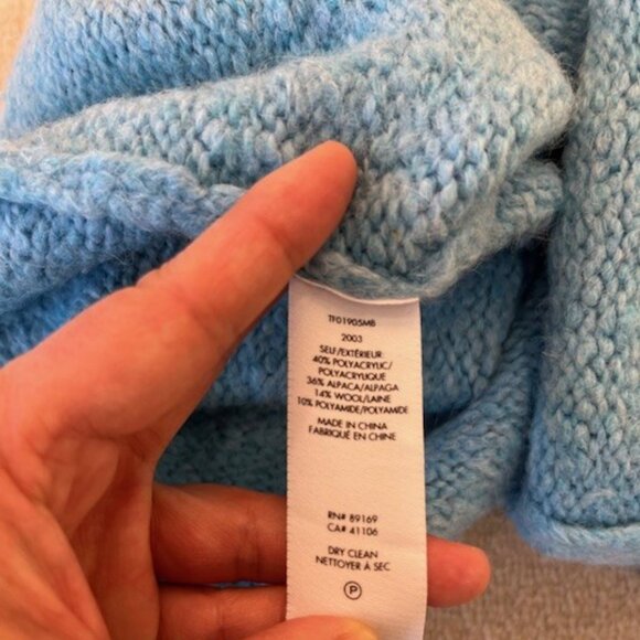 Derek Lam 10 Crosby Locken Puff Sleeve Sweater in Light Blue - Women's - Picture 11 of 12